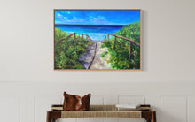 Load image into Gallery viewer, Sandy Path To Curly | Framed in Tasmanian oak
