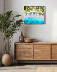 Sunrise by the Beach Boxes | Framed in Beech timber