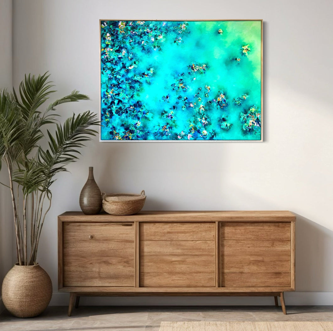 Coral Constellations No. 9 | Framed in Beech Timber