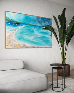 Turquoise Waters Of Whitehaven | Framed in Tasmanian Oak