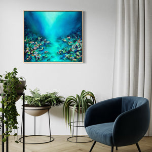 Ocean Bloom | Framed in Beech timber