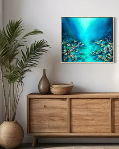 Ocean Bloom | Framed in Beech timber